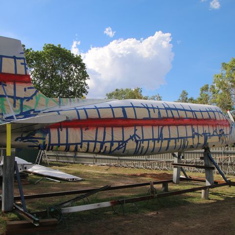 Drover being painted 