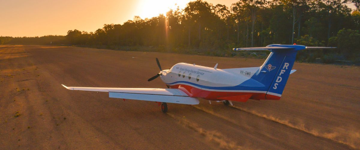 PC-12 on a dirt strip