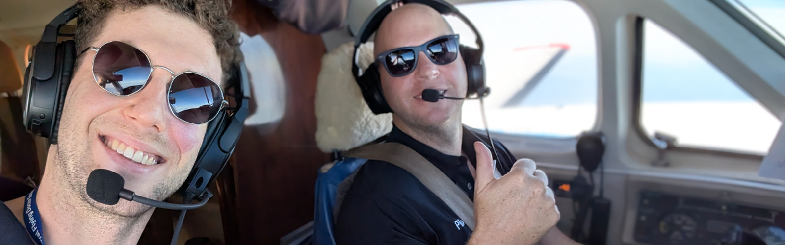 Sean in cockpit with RFDS Pilot