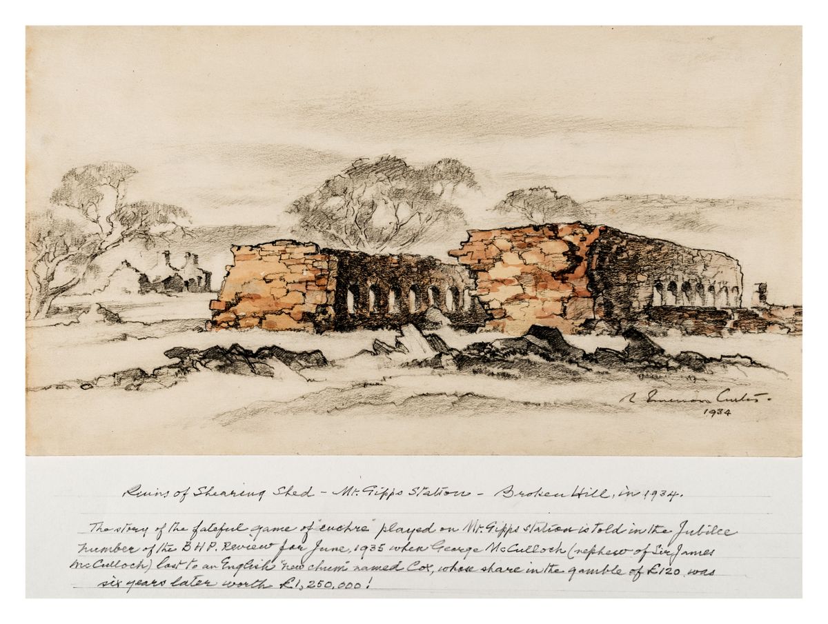 Image of Ruins of shearing shed, Mt Gipps Station