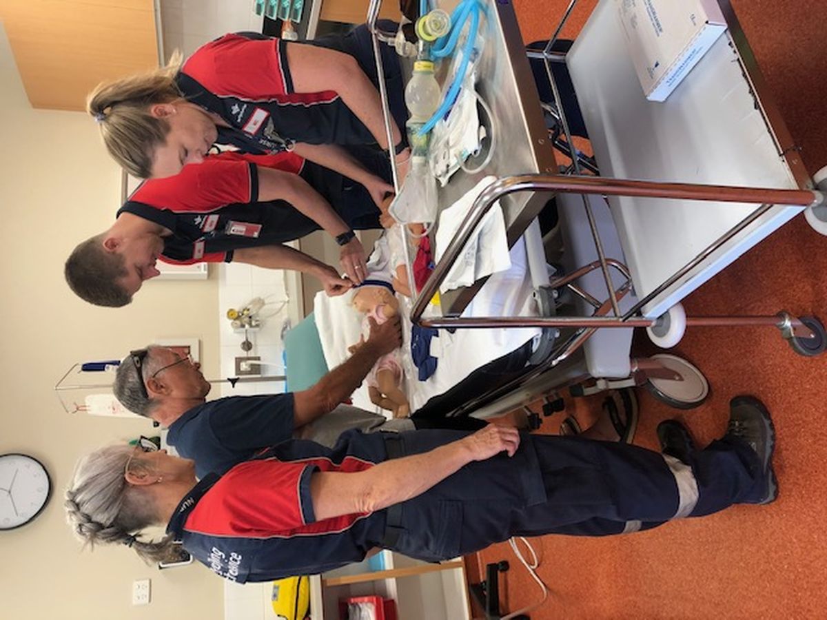 RFDS flight nurses, all qualified midwives, continue their training