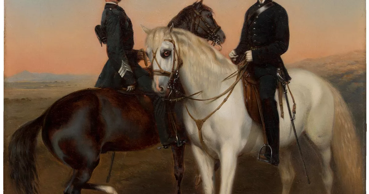 Equestrian portrait of Sergeant George Sutherland and Trooper Robert ...