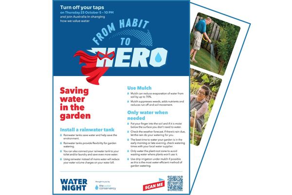 Thumbnail for the Water Night 2025 Resource - Saving Water in the garden Factsheet